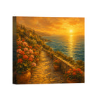 Mediterranean Sunset Canvas Art Collection Rustic Framed Home Decor Gift Series 2