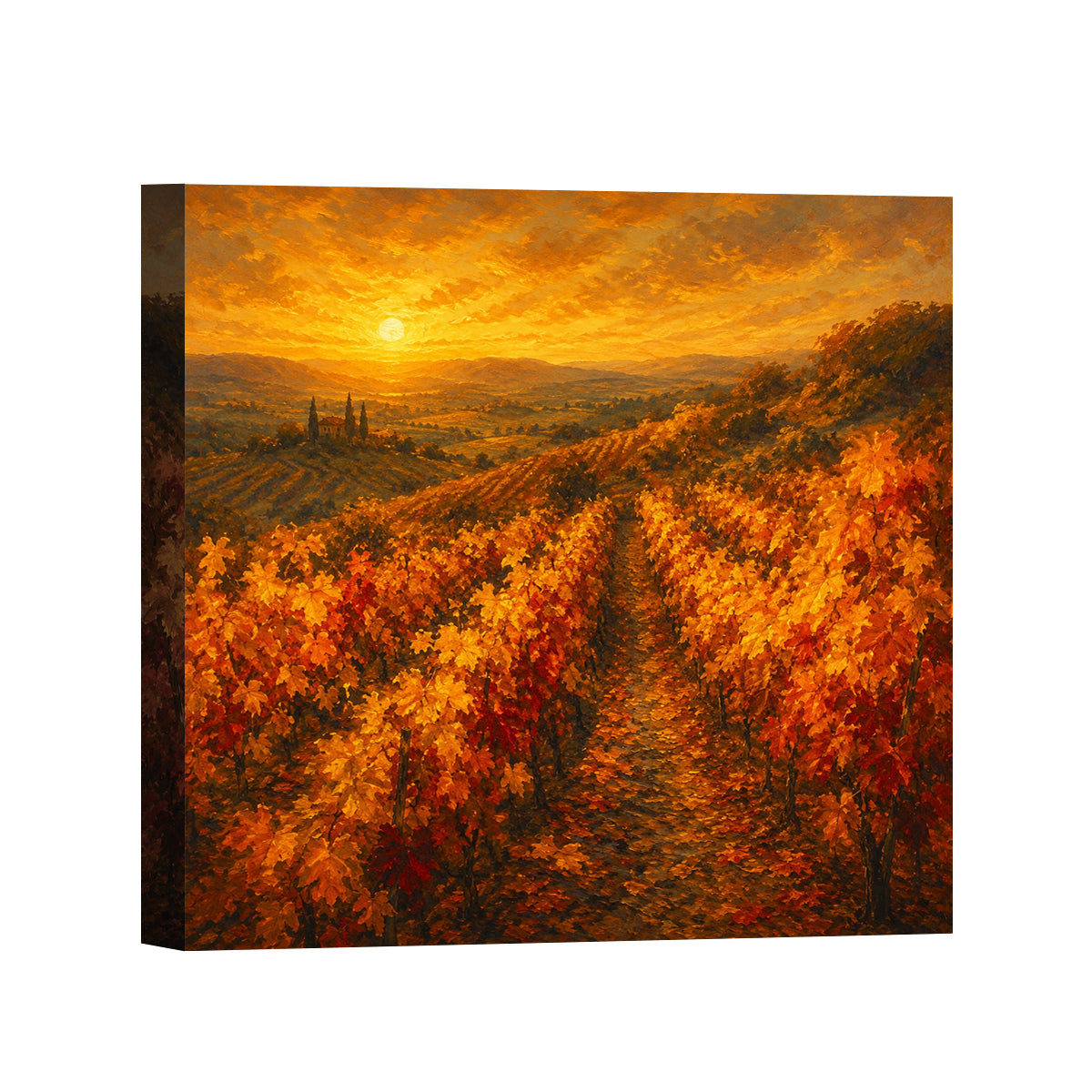 Mediterranean Sunset Canvas Art Collection Rustic Framed Home Decor Gift Series 2