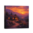 Sunset Landscape Canvas Wall Art Rustic Framed Home Decor Gift