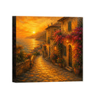 Sunset Landscape Canvas Wall Art Rustic Framed Home Decor Gift