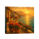Sunset Landscape Canvas Wall Art Rustic Framed Home Decor Gift