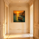 Coastal Sunset Canvas Art Collection Rustic Framed Home Decor Gift