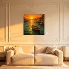 Coastal Sunset Canvas Art Collection Rustic Framed Home Decor Gift