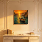 Coastal Sunset Canvas Art Collection Rustic Framed Home Decor Gift