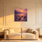 Mediterranean Sunset Canvas Art Collection Rustic Framed Home Decor Gift
