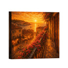 Tuscan Sunset Canvas Art Collection Rustic Framed Home Decor Gift