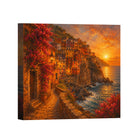 Mediterranean Sunset Canvas Art Collection Rustic Framed Decor Gift