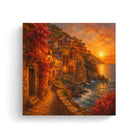 Mediterranean Sunset Canvas Art Collection Rustic Framed Decor Gift