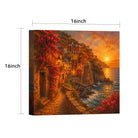 Mediterranean Sunset Canvas Art Collection Rustic Framed Decor Gift