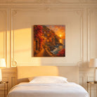 Mediterranean Sunset Canvas Art Collection Rustic Framed Decor Gift
