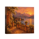 Mediterranean Sunset Canvas Art Collection Rustic Framed Decor Gift