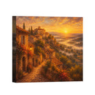 Mediterranean Sunset Canvas Art Collection Rustic Framed Decor Gift