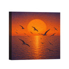Sunset Coastal Canvas Wall Art Collection Rustic Framed Home Decor Gift