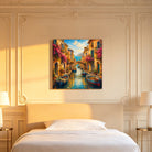 Mediterranean Sunset Landscape Canvas Art Collection Rustic Framed Home Decor Gift