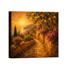 Mediterranean Sunset Landscape Canvas Art Collection Rustic Framed Home Decor Gift