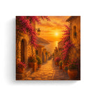 Mediterranean Sunset Canvas Art Collection Rustic Framed Home Decor Gift Series 1