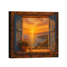 Mediterranean Sunset Canvas Art Collection Rustic Framed Home Decor Gift Series 1