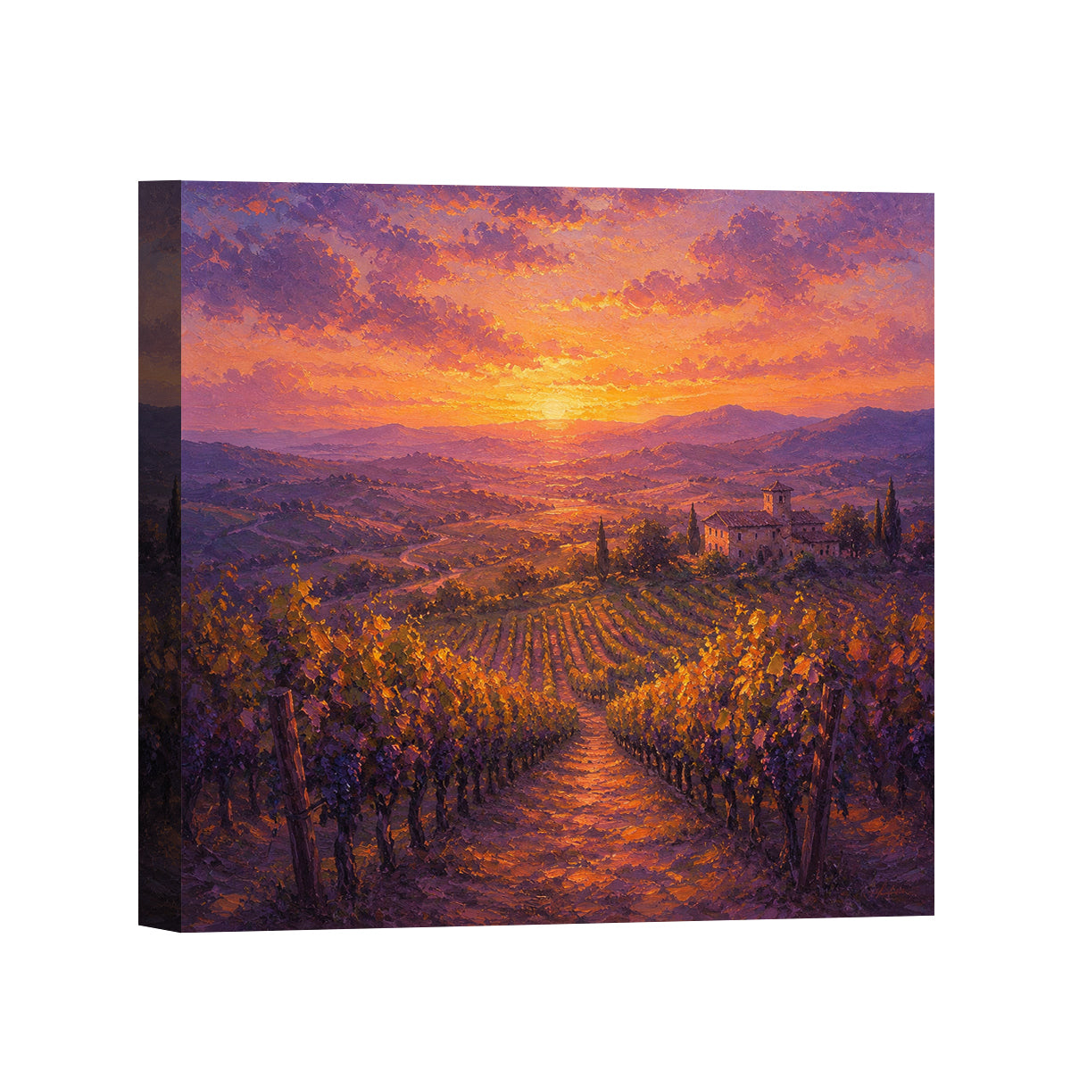 Mediterranean Sunset Canvas Art Collection Rustic Framed Home Decor Gift Series 1