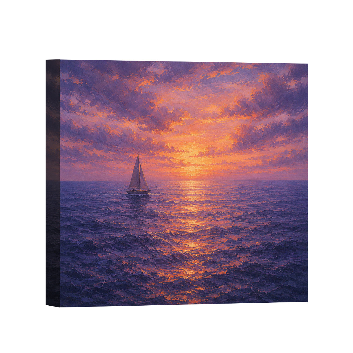 Mediterranean Sunset Canvas Art Collection Rustic Framed Home Decor Gift Series 1