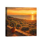 Mediterranean Sunset Canvas Art Collection Rustic Framed Home Decor Gift Series 1