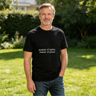 Men's Premium Cotton Minimalist Master of Tasks Graphic T-Shirt Casual Everyday Crew Neck Tee