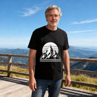 Men's Cotton Retro Mountain Sun Graphic T-Shirt Casual Outdoor Adventure Short Sleeve Tee