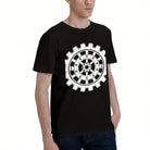 Men's Cotton Retro Mountain Sun Graphic T-Shirt Casual Outdoor Adventure Short Sleeve Tee