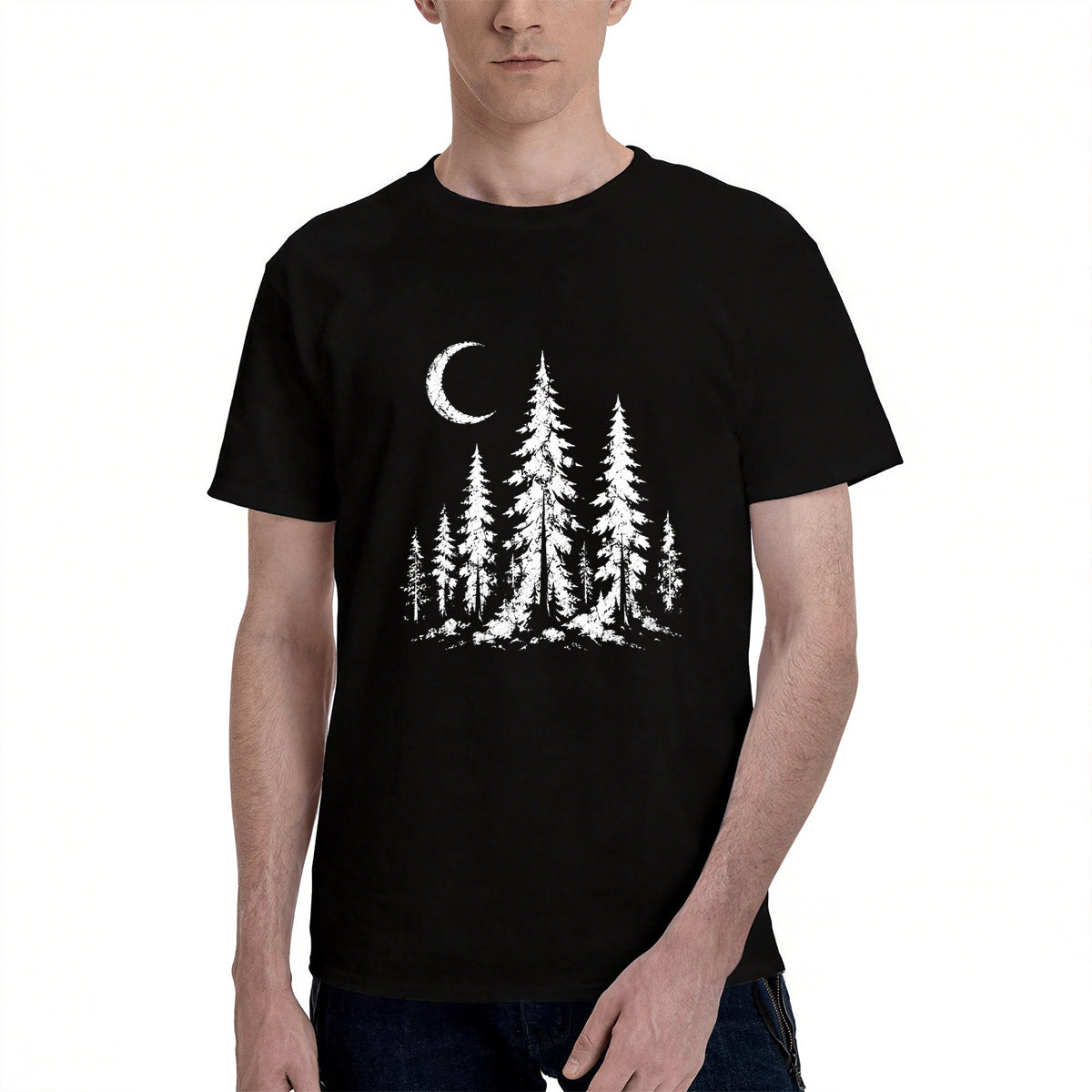 Men's Cotton Retro Mountain Sun Graphic T-Shirt Casual Outdoor Adventure Short Sleeve Tee