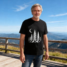 Men's Cotton Retro Mountain Sun Graphic T-Shirt Casual Outdoor Adventure Short Sleeve Tee