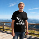 Men's Cotton Compass Rose and Ocean Waves Graphic Tee Casual Round Neck Summer T-Shirt