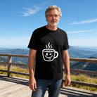Men's Cotton T-shirt Funny Coffee Doodle Minimalist 100% Cotton Daily Wear