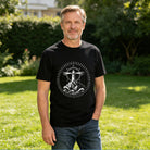 Men's Cotton Vintage Lighthouse Graphic Short Sleeve T-Shirt for Coastal Casual Wear