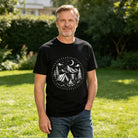 Men's Cotton Vintage Lighthouse Graphic Short Sleeve T-Shirt for Coastal Casual Wear
