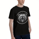 Men's Premium Cotton Compass Mountain Graphic Tee Casual Outdoor Adventure Short Sleeve T-Shirt