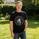 Men's Premium Cotton Howling Wolf Graphic T-Shirt Casual Short Sleeve Outdoor Tee