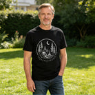 Men's Premium Cotton Howling Wolf Moon Forest Graphic Tee Casual Short Sleeve T-Shirt