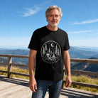 Men's Premium Cotton Howling Wolf Moon Forest Graphic Tee Casual Short Sleeve T-Shirt
