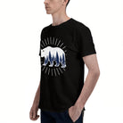 Men's Premium Cotton Howling Wolf Moon Forest Graphic Tee Casual Short Sleeve T-Shirt