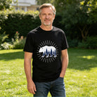 Men's Premium Cotton Howling Wolf Moon Forest Graphic Tee Casual Short Sleeve T-Shirt