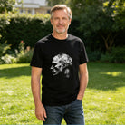 Men's Premium Cotton Nature Landscape Graphic T-Shirt Mountain Night Sky Casual Tee