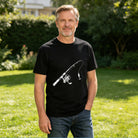 Men's Cotton Fishing Rod Graphic Crew Neck T-Shirt for Outdoor Casual Summer Wear