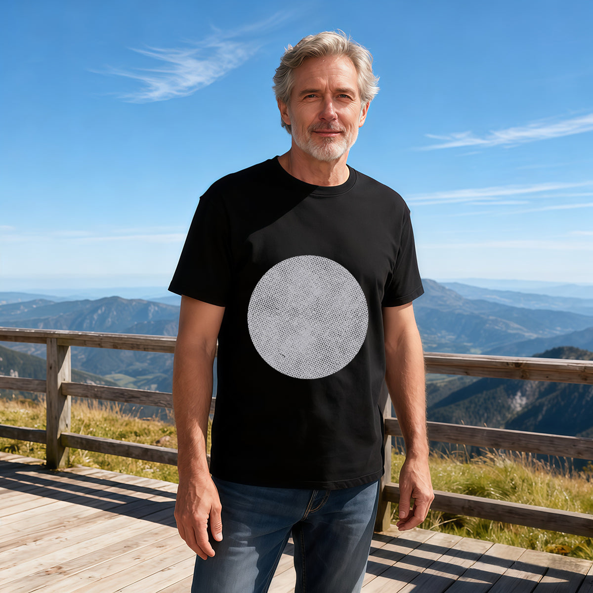 Men's Cotton Father and Daughters Heart Graphic T-Shirt Casual Family Everyday Tee