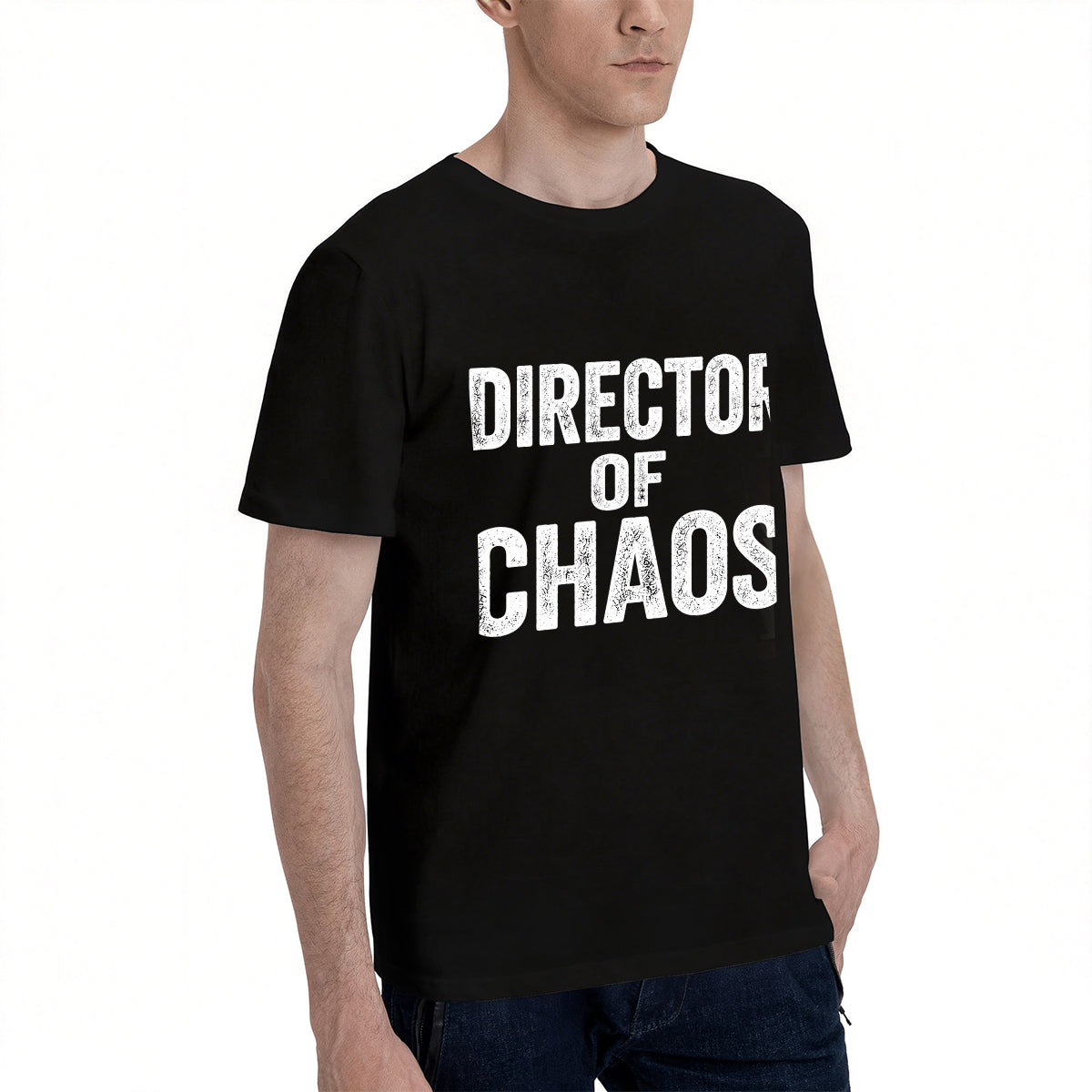 Men's Premium Cotton Director of Chaos Slogan Black Graphic T-Shirt for Daily Casual Wear