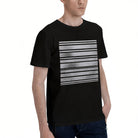 Men's Premium Cotton Minimalist White Leaf Graphic Black T-Shirt for Casual Daily Wear