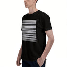 Men's Premium Cotton Minimalist White Leaf Graphic Black T-Shirt for Casual Daily Wear
