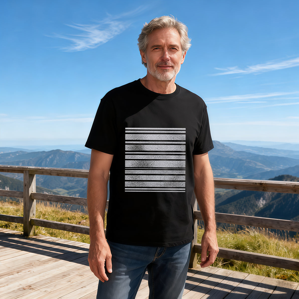 Men's Premium Cotton Minimalist White Leaf Graphic Black T-Shirt for Casual Daily Wear