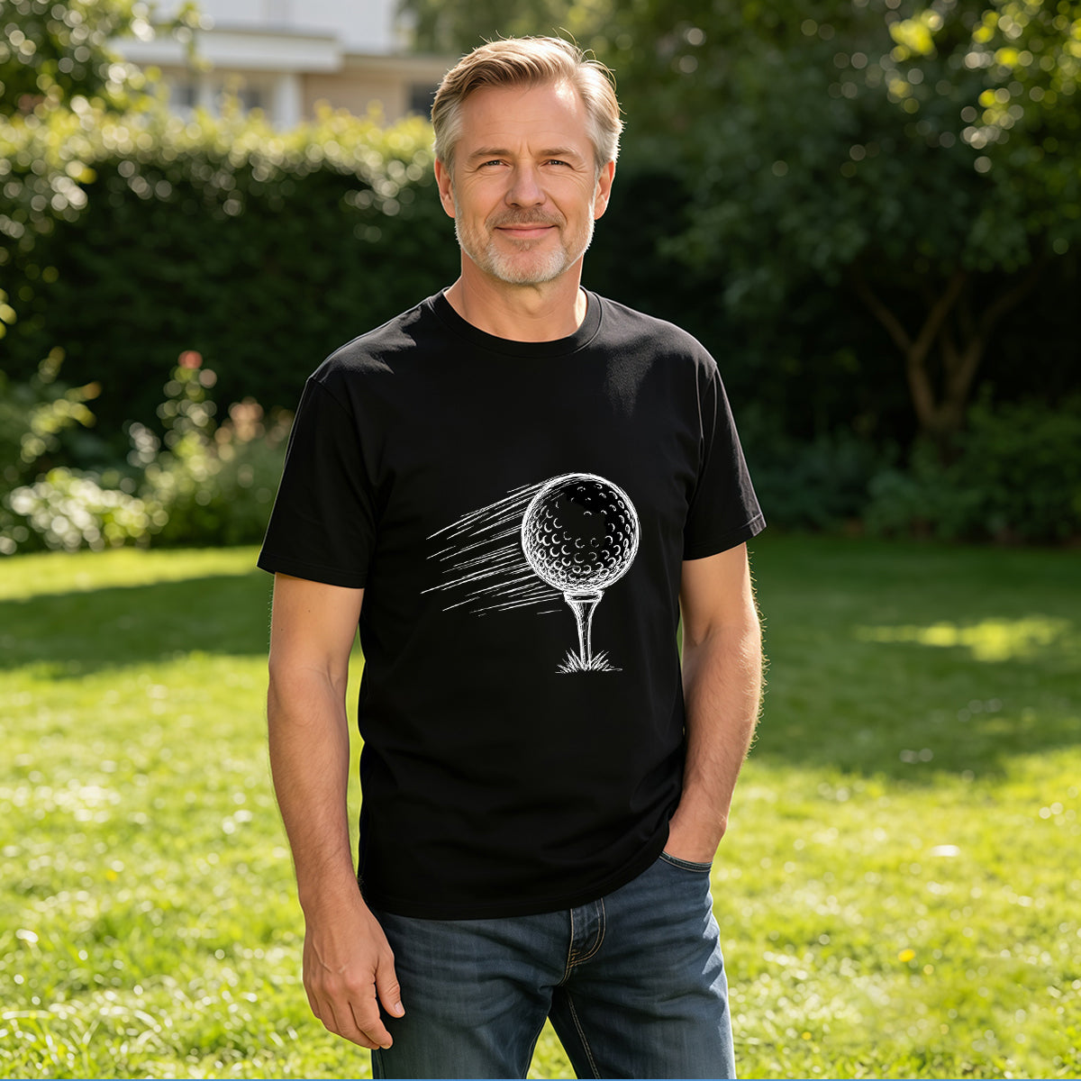 Men's Premium Cotton Minimalist White Leaf Graphic Black T-Shirt for Casual Daily Wear