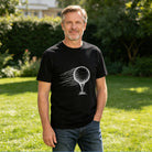 Men's Premium Cotton Minimalist White Leaf Graphic Black T-Shirt for Casual Daily Wear
