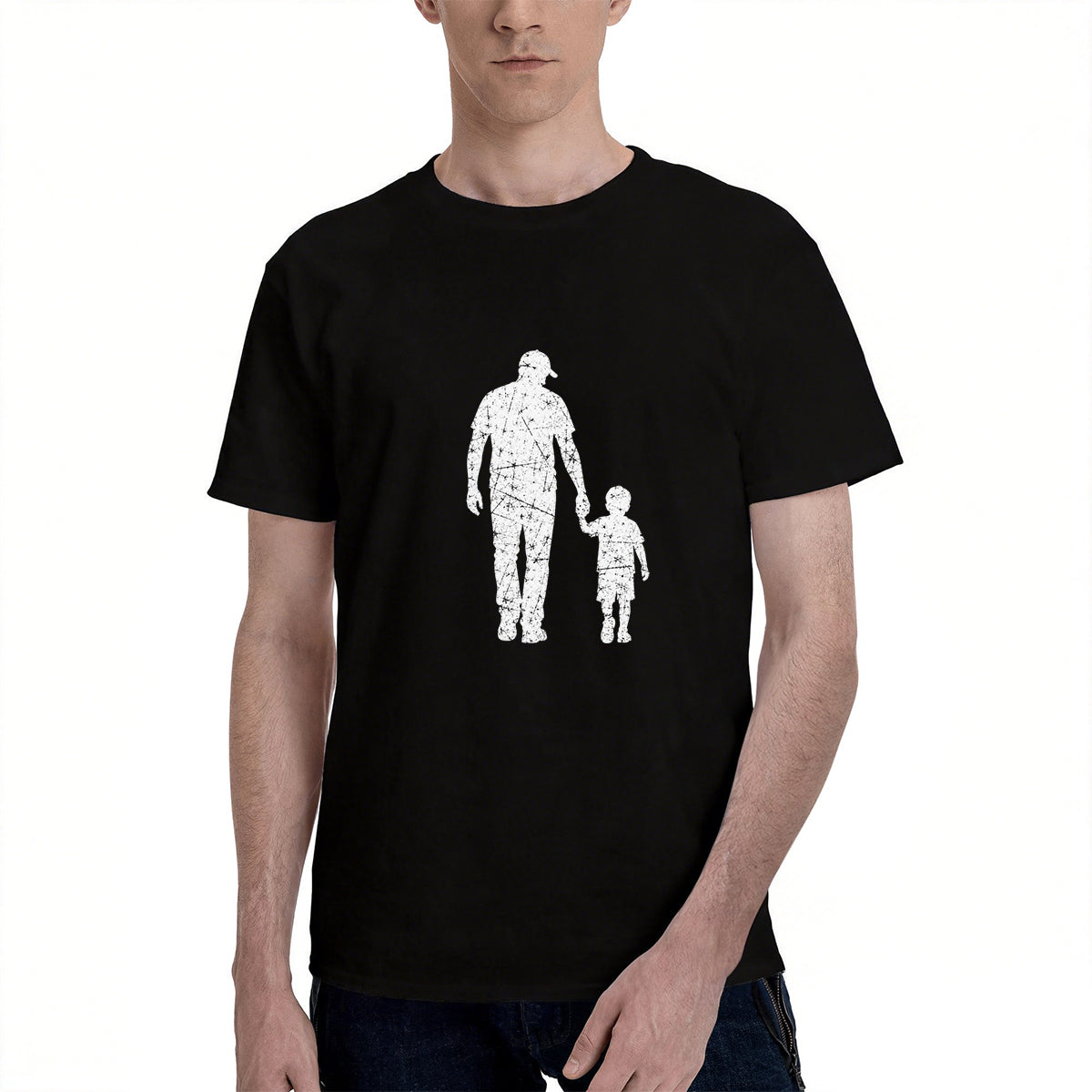 Men's Premium Cotton Minimalist Golf Flag Graphic Crew Neck T-Shirt for Casual Sportswear