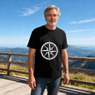 Men's Cotton Vintage Compass Rose Graphic Crew Neck T-Shirt for Outdoor Adventure Travel